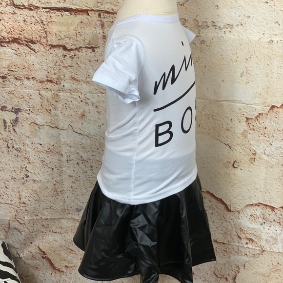 NEW 2 Piece Mini Boss Faux Leather Skirt Set - Picture 11 of 12